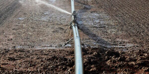 sistema de irrigação automatizado em funcionamento
